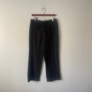 NWT Charter Club Classic Fit 100% Linen‎ Tie Waist Pull On Straight Pant Size 8